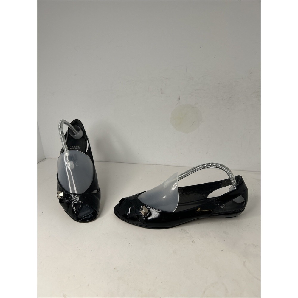 Stuart Weitzman Flats Black Patent Leather Size 10